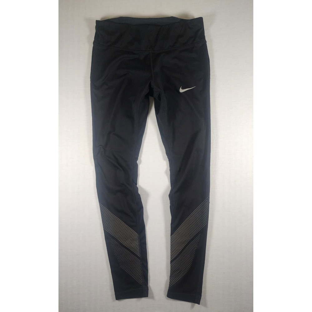 Nike Power Flash Reflective Womens‎ Running Tights Black Reflective Size M